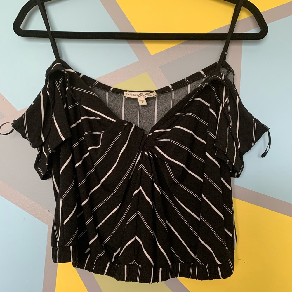 Express cropped off shoulder top